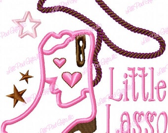 Boot and Lasso - Applique - Machine Embroidery - 6 sizes