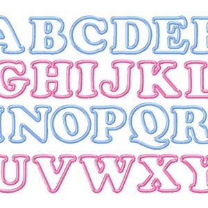 Niedliches Baby Applikation Schrift Set - Maschinenstickerei Design - 2&quot;, 3&quot;, 4&quot; und 4x4 Hoop, Schrift für Applikationen, Stickerei, Großbuchstaben
