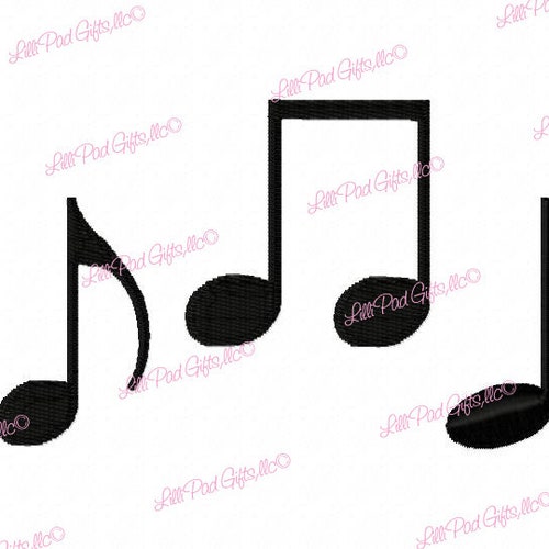 Music Notes Machine Embroidery Design Etsy