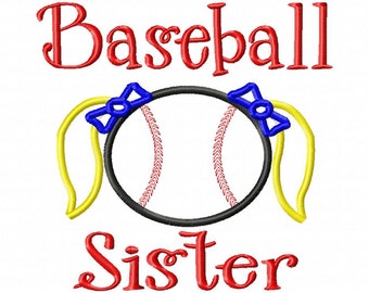 Baseball Sister - baseball stoffen - machineborduurontwerp - 9 maten