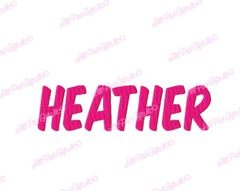 Heather Machine Embroidery Font, BX - Sizes 1",2",3",4" BUY 2 get 1 FREE, Block font, embroidery font, heather, lillipadgifts