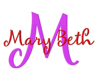 Mary Beth Machine Embroidery Font - Sizes 1",2",3",4" BUY 2 get 1 FREE