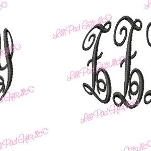 ABC Script Circle Monogram Font - BX - Sizes 4