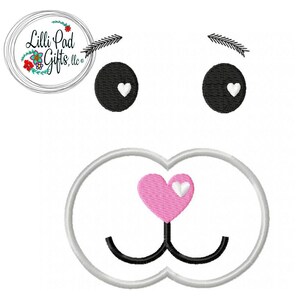 Gezicht dier-beer - machineborduurontwerp - 12 maten, dierengezicht borduurwerk appliqué, beer borduurontwerp, lillipadgifts