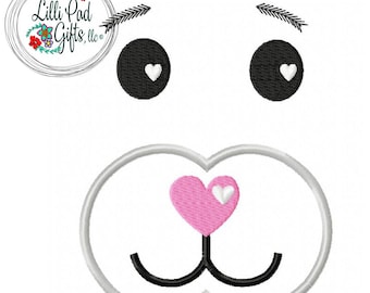 Animal-Bear Face - Machine Embroidery Design - 12 Sizes, animal face embroidery applique, bear embroidery design, lillipadgifts