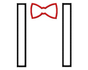 Bowtie and Suspenders - Individual Appliques - Machine Embroidery Design