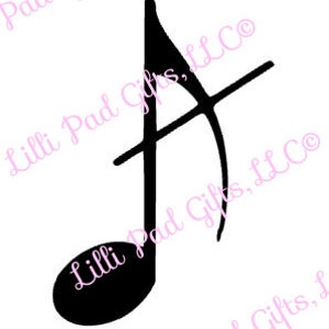 Puede incluir: Silueta en blanco y negro de una nota musical, una clave de sol.