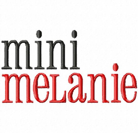 Mini Melanie - .5in. (half Inch) - Machine Embroidery Font
