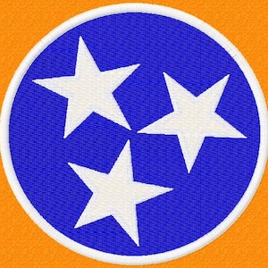 Tennessee Flag - Circle only - 2 choices - Machine Embroidery Design - 6 Sizes