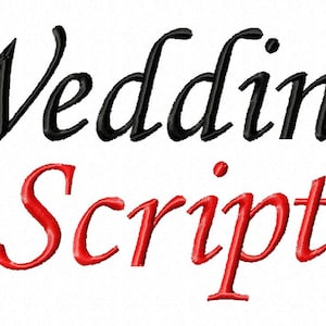 Wedding Script Machine Embroidery Font - Sizes 1",2",3",4" - BUY 2 Get 1 FREE