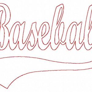 Baseball Swoosh - REVERSE Applique - Machine Embroidery - 9 Sizes