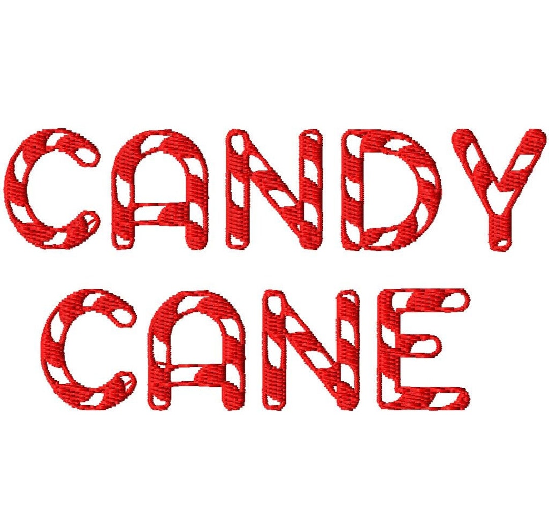 Candy Cane Machine Embroidery Font Sizes 2,3,4 BUY 2 Get 1 FREE Etsy
