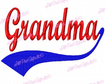 Grandma-Swoosh - Machine Embroidery Design - 7 Sizes, grandma embroidery design, grandma baseball, baseball embroidery, baseball swoosh