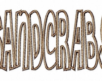 SANDCRABS - Zig Zag Outline - Applique - Machine Embroidery Design - 11 sizes