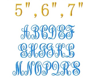 JUMBO ABC Script Machine Embroidery Font - 4 Sizes - 5",6",7" and 5x7 Hoop Choice - Buy 2 get 1 FREE