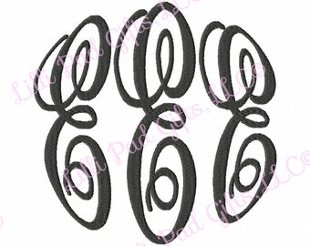 ABC Script Monogram Font Set - Sizes 9", 10" & 11"- Machine Embroidery Font