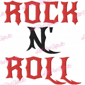 Fonte de bordado de máquina Rock N Roll - tamanhos 1",2",3",4" COMPRE 2 e GANHE 1 GRÁTIS