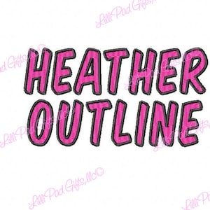 Heather Outline - Machine Embroidery Font - Sizes 1&quot;,2&quot;,3&quot;,4&quot; - BUY 2 get 1 FREE, Heather Font, College font, lillipadgifts