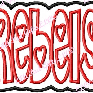 REBELS-Outine-Hearts Applique - Machine Embroidery Design - 9 sizes