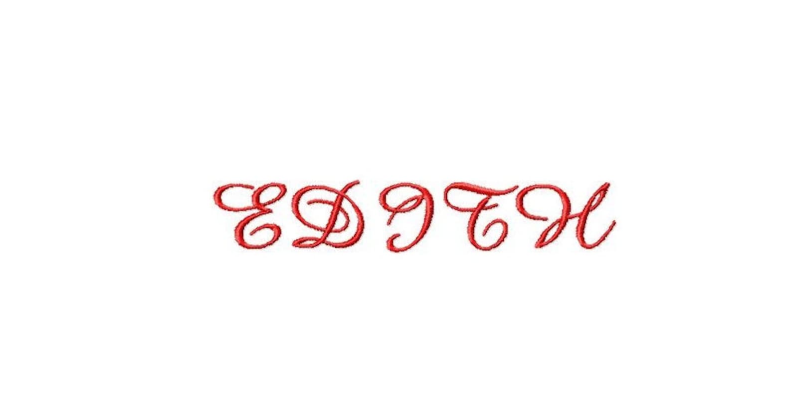 Edith Machine Embroidery Font - Sizes 1
