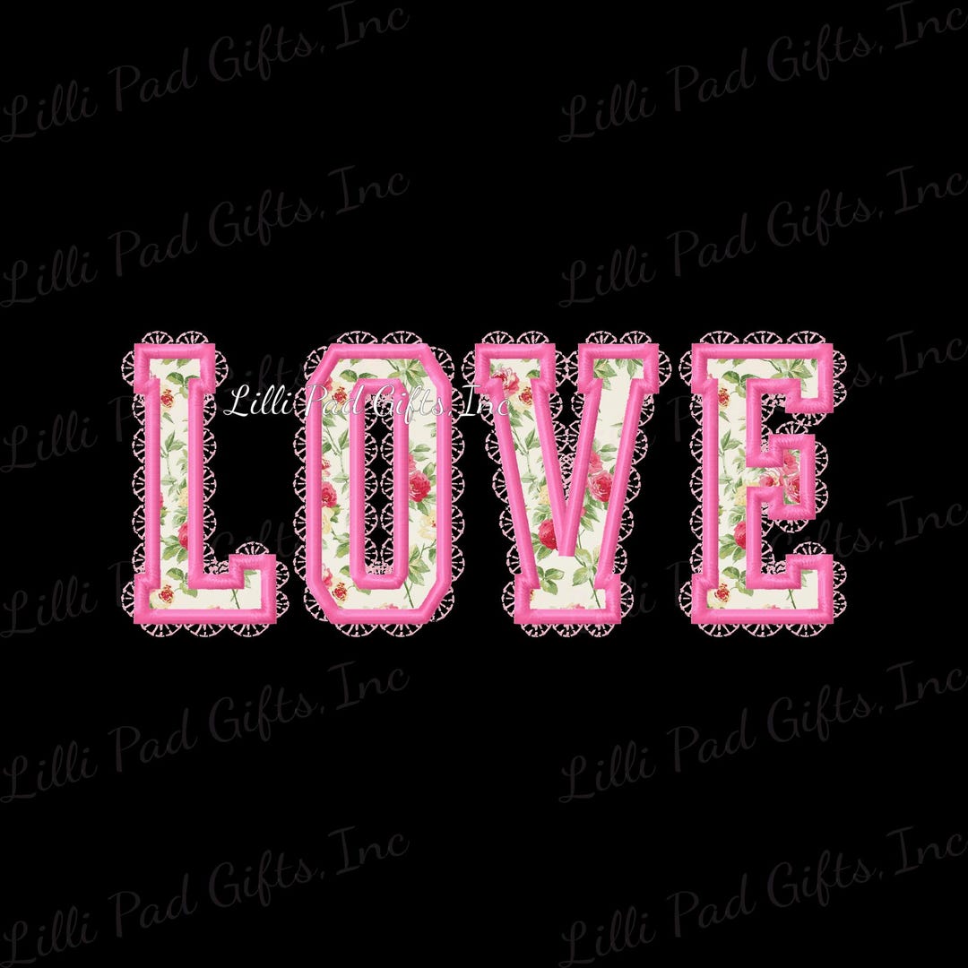 Curated visual reference: Gallery Detail: Love Lace Trim Applique Machine Embroidery Design
