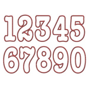 Cassidy Applique Numbers - Machine Embroidery Design - 4x4 Hoop, 4&quot;,5&quot;,6&quot;,7&quot;, bubble embroidery numbers, round numbers, applique embroidery