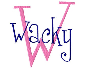 Wacky Machine Embroidery Font - Sizes 1",2",3",4" BUY 2 get 1 FREE