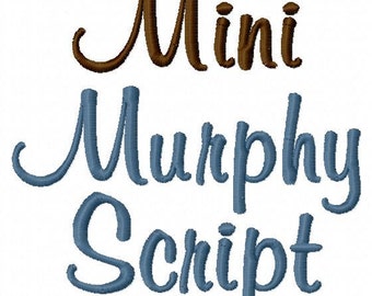 Mini Murphy Script - .5in. (half inch) - Machine Embroidery Font - BUY 2 get 1 FREE - Mini Fonts