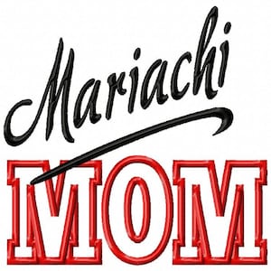 Mariachi MOM - Applique - Machine Embroidery Design - 11 Sizes