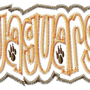 JAGUARS - Double Applique - Zig Zag Outline - Machine Embroidery Design - 10 Sizes