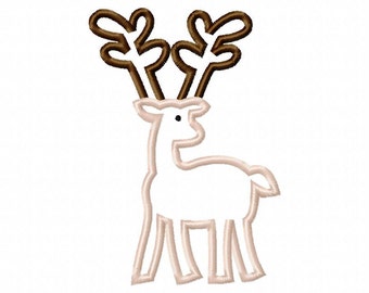 Deer  - Applique - Machine Embroidery Design - 9 Sizes each