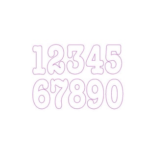 MINI Cassidy NUMBERS - Reverse Applique - Machine Embroidery Design - 7 sizes - 1",1.5",2",2.5",3",3.5",4"