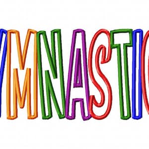 GYMNASTICS - Multi Color - Applique - Machine Embroidery Design - 11 sizes