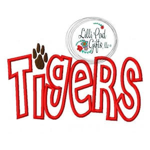 Tigers-Paw Applique - Machine Embroidery -  10 Sizes, tigers, tigers embroidery, paw print, embroidery applique, lillipadgifts