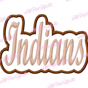 Indians - Outline Applique - Machine Embroidery Design - 13 sizes, indians, indian, applique, frame, embroidery, design
