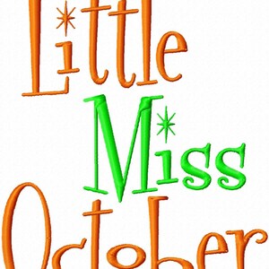 Little Miss Month Machine Embroidery Design 7 Sizes image 3