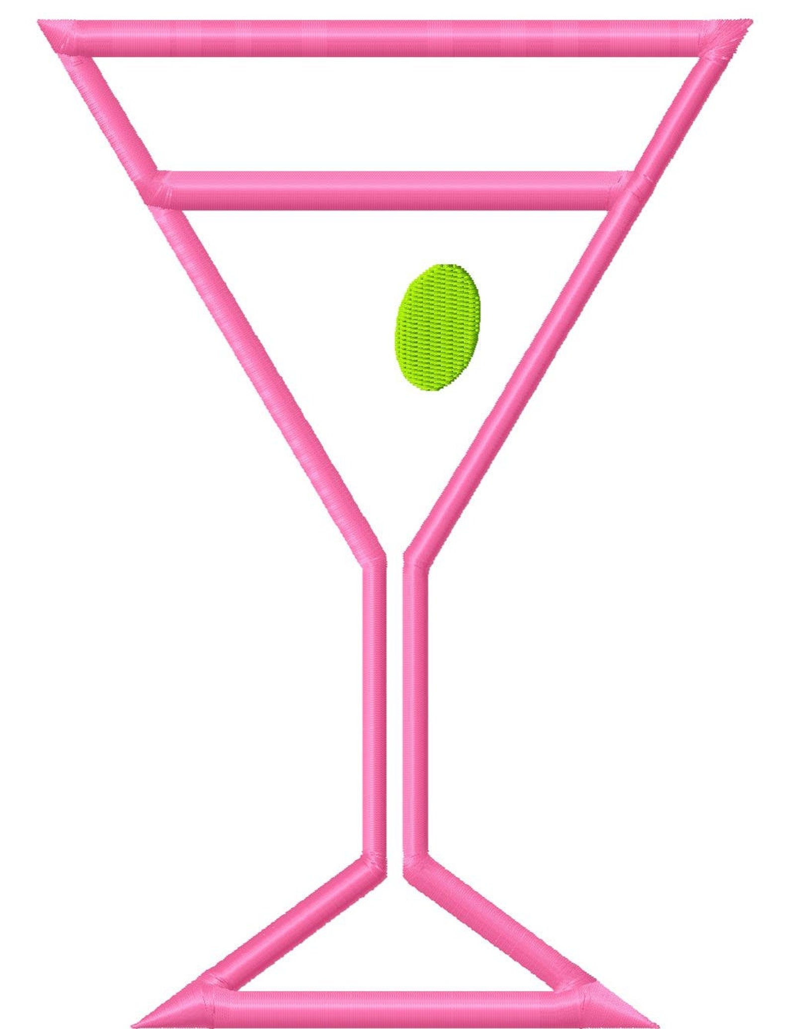 Martini Glass Outline Machine Embroidery 13 Sizes Etsy