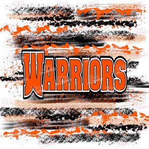 Warriors-Orange and Black - Sublimation Design - Instant Download - Sublimation, JPG, PNG, 300dpi, Warrior, Warriors instant download