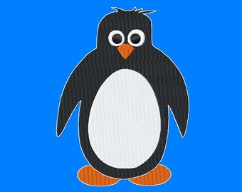 Penguin - Fill Stitch - Machine Embroidery Design - 11 Sizes