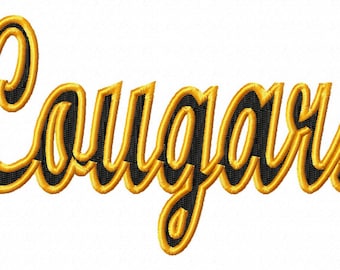 Cougars - Outline - Machine Embroidery Design - 11 Sizes