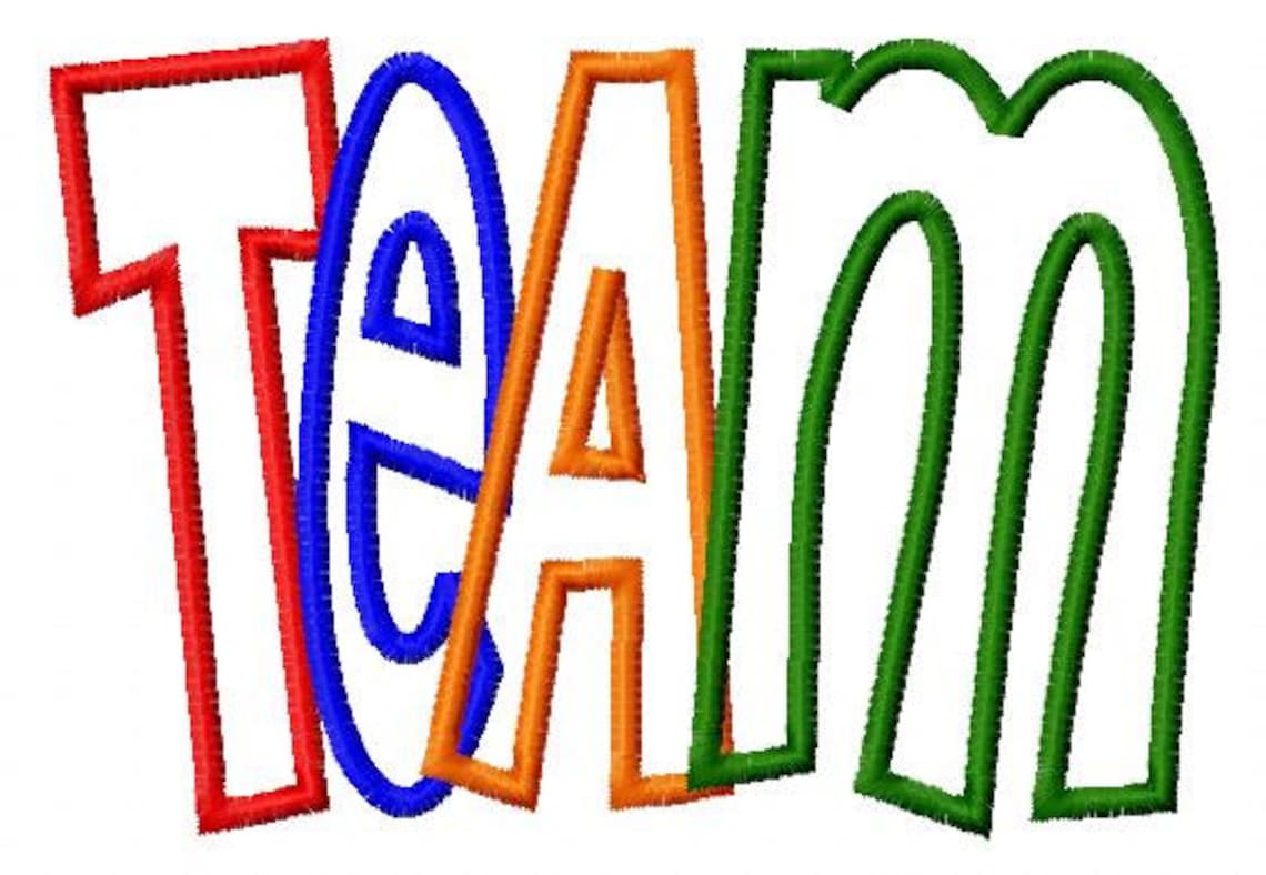 TEAM Applique Machine Embroidery Design 9 sizes Etsy