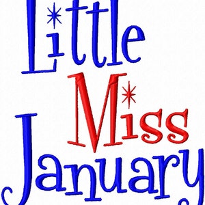 Little Miss Month Machine Embroidery Design 7 Sizes image 4
