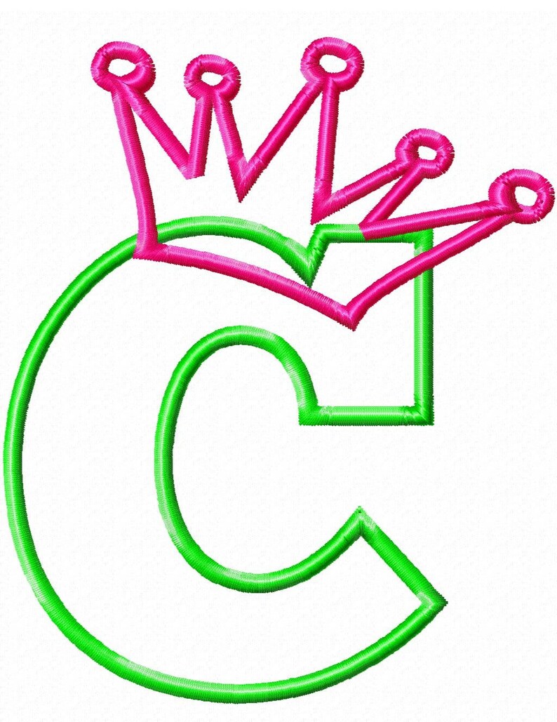 Princess Crown Applikation Schrift Set Maschinenstickerei in 5 Grössen Bild 3