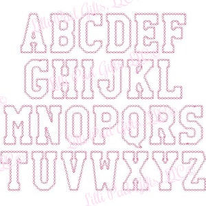 Super Jumbo Vintage School Time Applique Font Set - Machine Embroidery Design - 8&quot;,9&quot; & 10&quot;, jumbo, large, embroidery font, college