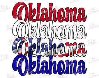 Vlag Oklahoma-rood-wit-blauw-VS-sublimatieontwerp - direct downloaden - OK, Oklahoma-sublimatie, 300 dpi JPG en png-ontwerpsub