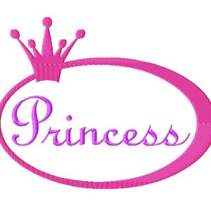 Princess Circle Frame - Machine Embroidery - 8 Sizes plus Princess word design