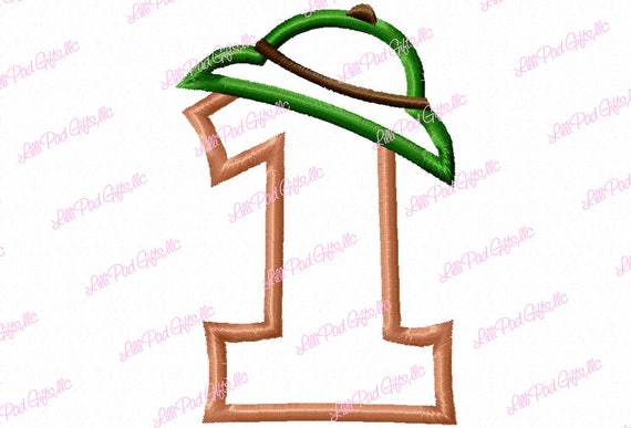 Zookeep Hat - 1 - Applique - Machine Embroidery Design - 9 sizes, zoo keeper, 1, birthday, zoo applique, zoo hat applique, embroidery design