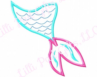 Mermaid Tail - Applique - TAIL ONLY - Machine Embroidery Design - 8 sizes