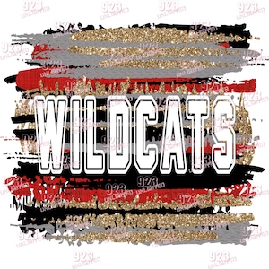 WILDCATS- Red-Black-Gray-Gold - Sublimation Design - Instant Download - Wildcats Sublimation, Wildcat 300dpiJPG & PNG Design Sublimation