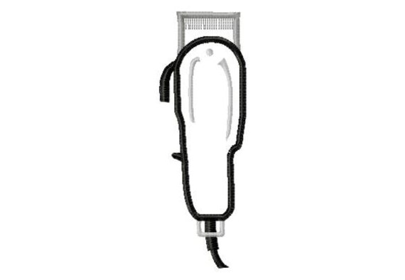 Hair Clippers Applique Machine Embroidery Design 9 Sizes